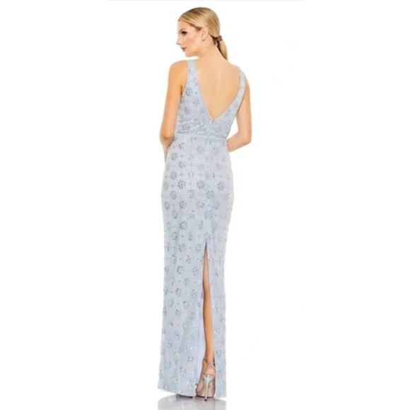 Mac Duggal A93744 Dress Embellished Mesh V Sleeveless Gown NWT 12 - Picture 2 of 11